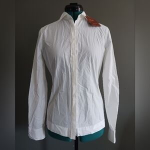 NWT Loro Piana White Cotton Button Down Shirt Size IT 40